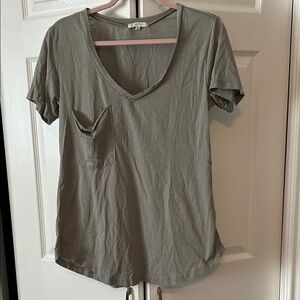 Women's V-Neck Gray Top